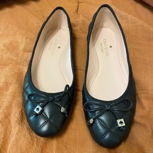 Kate Spade Pauline Quilted Black Flats size 9